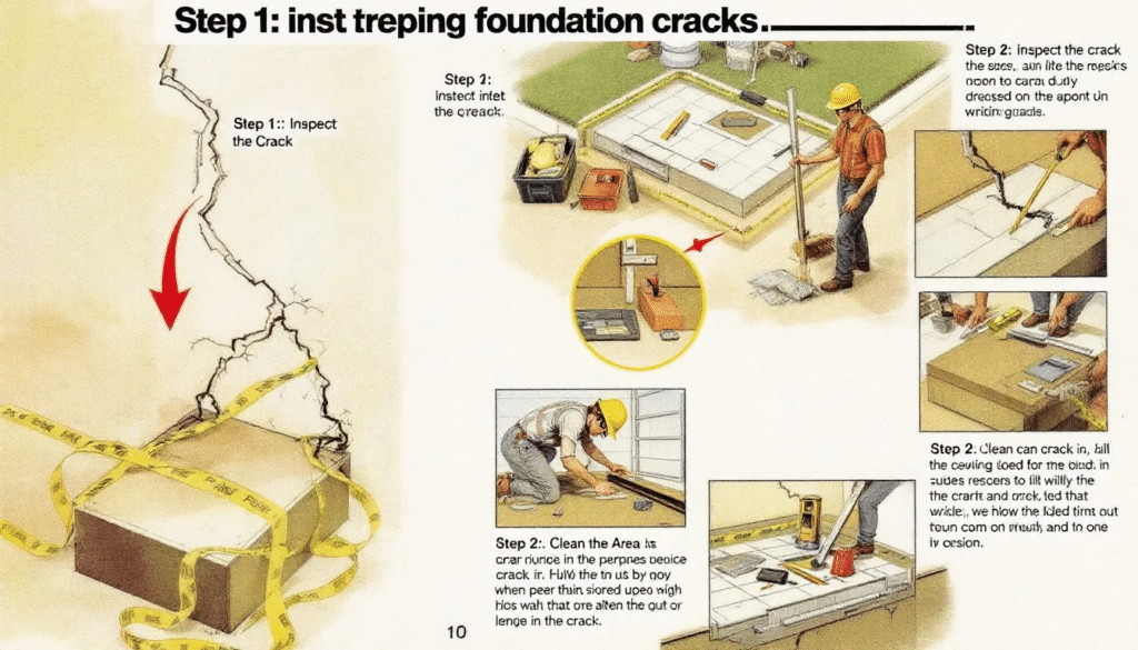 Méthodes de réparation des fissures de fondation en cours.